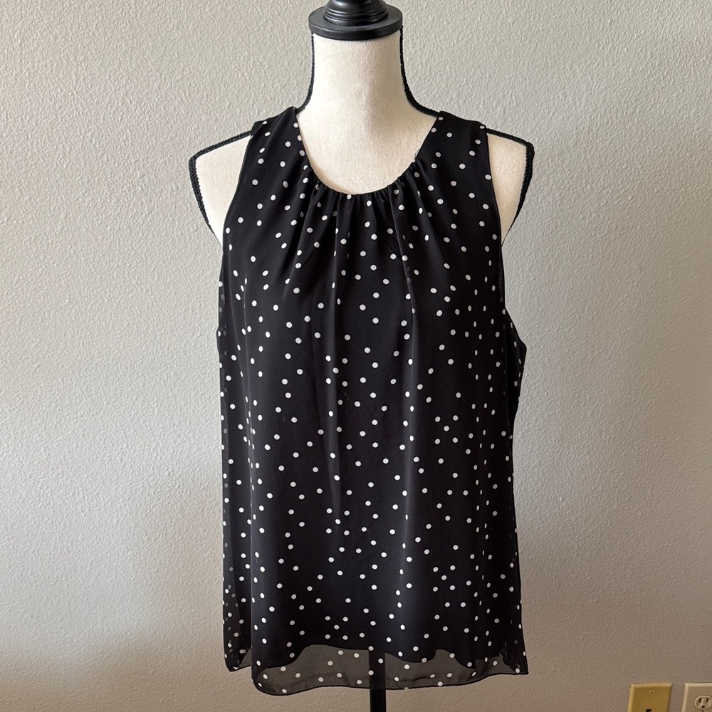 Vince Camuto Black and White Polka Dot Blouse